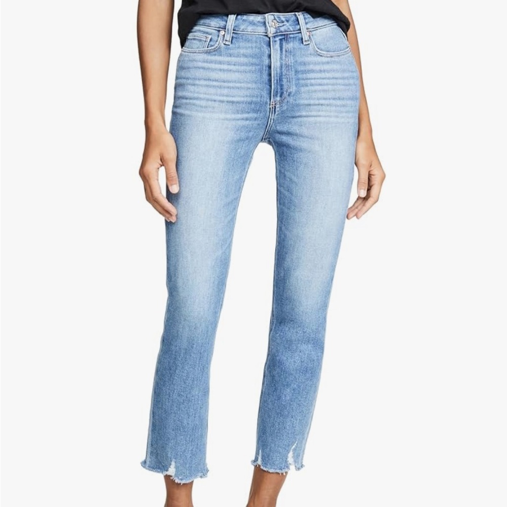 PAIGE Cindy High-Rise Straight Jeans in Mel Distressed – Size 30